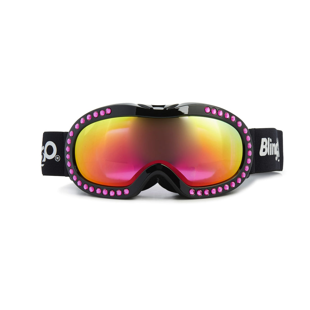 Black Pink Stone Ski Goggles